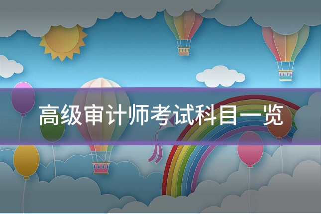 高级审计师考试科目一览