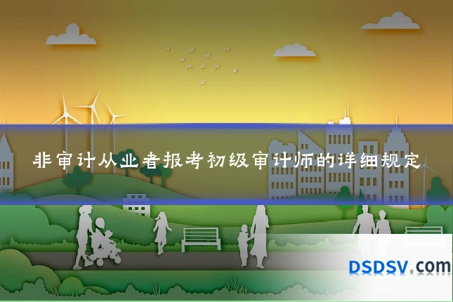 非审计从业者报考初级审计师的详细规定