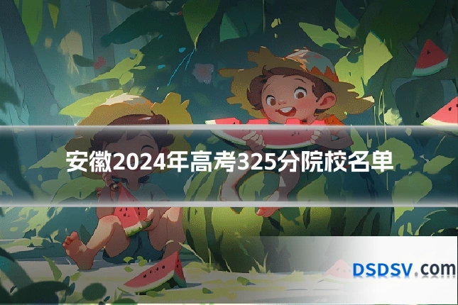 安徽2024年高考325分院校名单