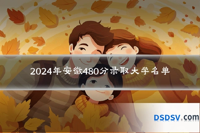 2024年安徽480分录取大学名单