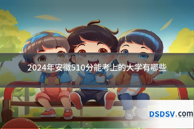 2024年安徽510分能考上的大学有哪些