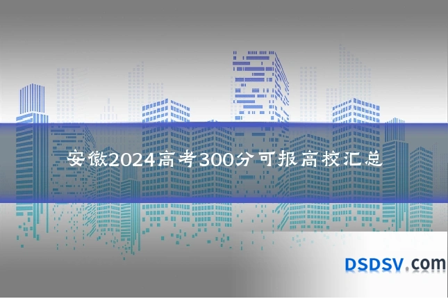 安徽2024高考300分可报高校汇总