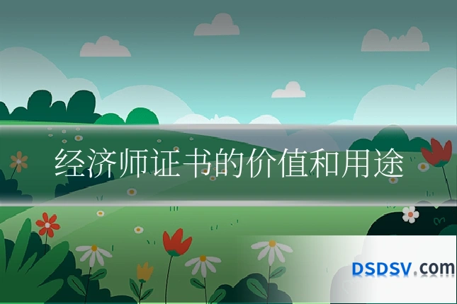 经济师证书的价值和用途
