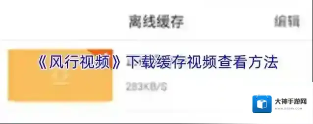 《风行视频》下载缓存视频查看方法