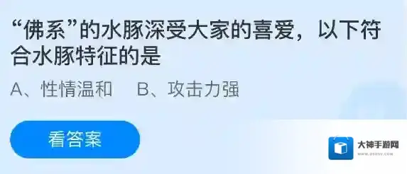 佛系的水豚深受大家的喜爱以下符合水豚特征的是