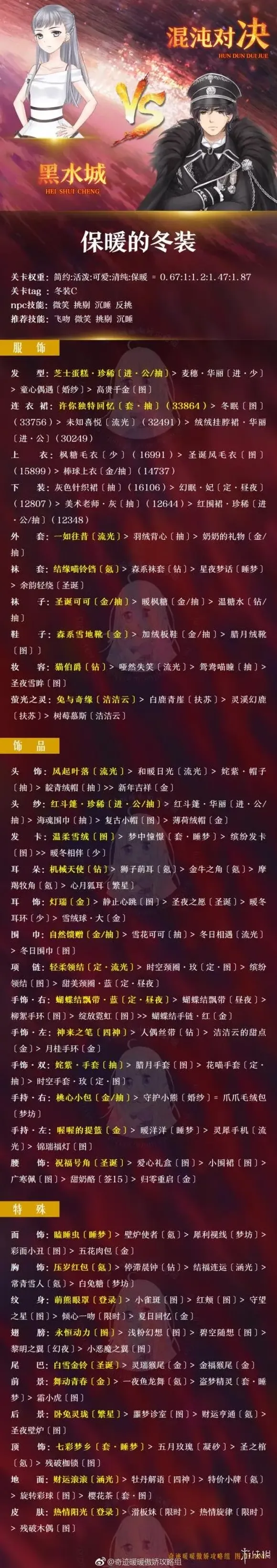 奇迹暖暖保暖的冬装搭配攻略 海樱尼德霍格搭配攻略